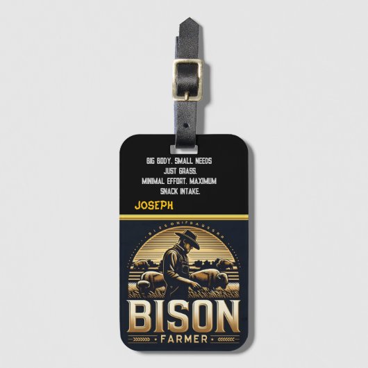 デュスクでバイソン傾向の専用農家 ラゲッジタグ (正面縦)