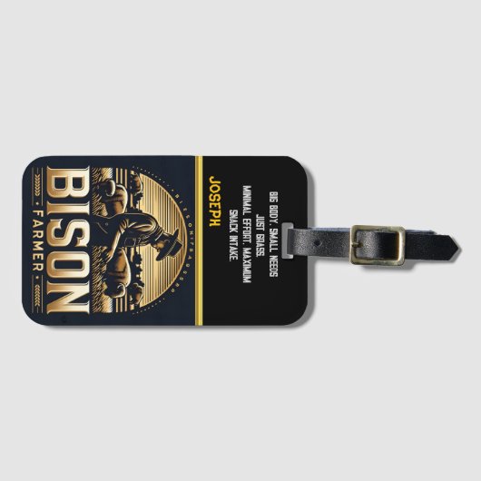 デュスクでバイソン傾向の専用農家 ラゲッジタグ (正面横)