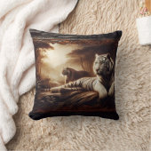 デュスクの緑豊かな森でベンガルの虎を休める クッション (ブランケット)