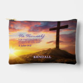 デュスクシルエットクロスバイブルパーソナライズされたバース アクセサリーポーチ (正面)