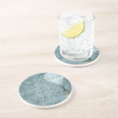 デュスクブルーホットエアバルーンスチームパンク手書き コースター (側面)