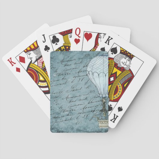 デュスクブルーホットエアバルーンスチームパンク手書き トランプ (裏面)