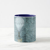 デュスクブルーホットエアバルーンスチームパンク手書き マグカップ (中央)