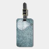 デュスクブルーホットエアバルーンスチームパンク手書き ラゲッジタグ (正面縦)