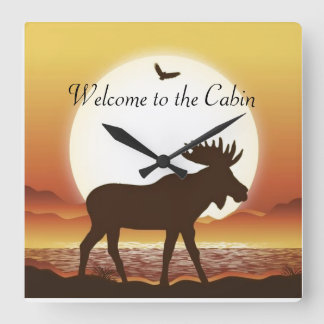 デュスクラウンド（大）壁時計でムース スクエア壁時計