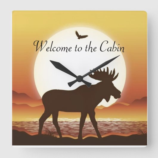 デュスクラウンド（大）壁時計でムース スクエア壁時計 (正面)