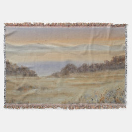 デュスクレイク赤面ウォーターカラーランドスケーププリント スローブランケット