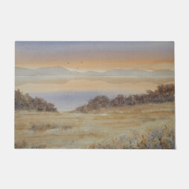 デュスクレイク赤面ウォーターカラーランドスケーププリント ドアマット