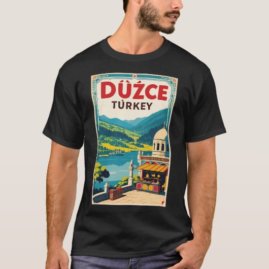 デュズジェ トルコ レトロ 旅行 観光 Tシャツ (正面)