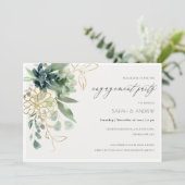 デュッキーブルーグリーンサキュルトファナーズ婚約招待状 サンキューカード (スタンド正面)