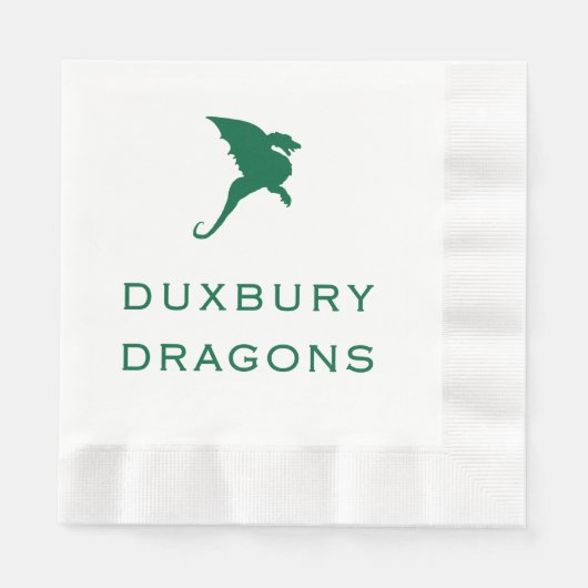 デュックスベリーDRAGONS - Duxbury Massachusetts 縁ありランチョンナプキン (正面)