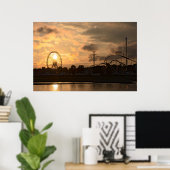 デュッセルドルファーRheinkirmes in the sunset Poster ポスター (ホームオフィス)
