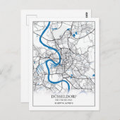 デュッセルドルフドイツランドシティマップトラベルシンプル ポストカード (正面/裏面)