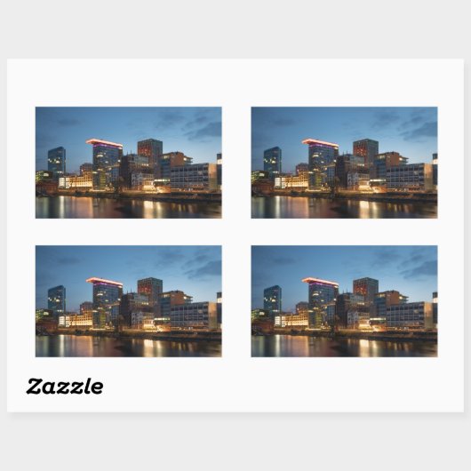 デュッセルドルフドイツ 長方形シール (シート)