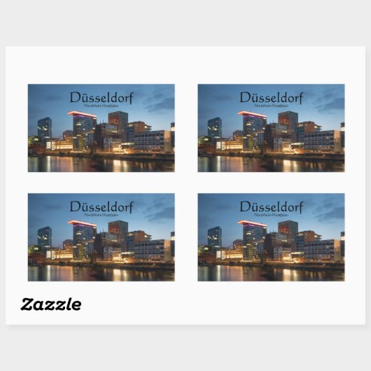 デュッセルドルフドイツ 長方形シール (シート)