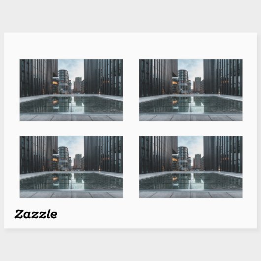 デュッセルドルフドイツ 長方形シール (シート)