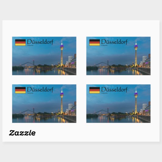 デュッセルドルフ土産 長方形シール (シート)