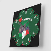 デュッチロル – アルト・アディゲ – Italien - Italia Uhr スクエア壁時計 (傾斜)