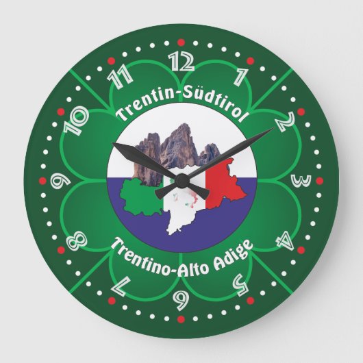 デュッチロル – アルト・アディゲ – Italien - Italia Uhr ラージ壁時計 (正面)