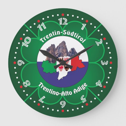 デュッチロル – アルト・アディゲ – Italien - Italia Uhr ラージ壁時計 (正面)