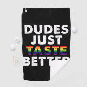 デュデズジャストテイストベターゲイプライドギフトアイディア ゴルフタオル (インサイチュ)