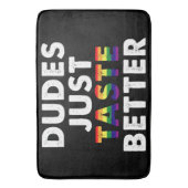 デュデズジャストテイストベターゲイプライドギフトアイディア バスマット (正面縦)
