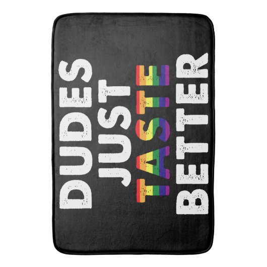 デュデズジャストテイストベターゲイプライドギフトアイディア バスマット (正面縦)