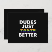 デュデズジャストテイストベターゲイプライドギフトアイディア ポストカード (正面/裏面)