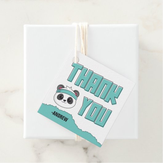 デュデティール(緑がかった色)とブラックパンダ誕生日サンキュー フェイバータグ (インサイチュ)