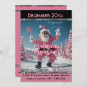 デュデピンククールクサニーサンタクロースのクリスマスパーティー 招待状 (正面/裏面)