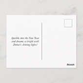 デュバイス・スカイラインを超えた新年おめでとう花火 ポストカード (裏面)