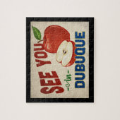 デュブケアイオワアップル – ヴィンテージ旅行 ジグソーパズル (縦)