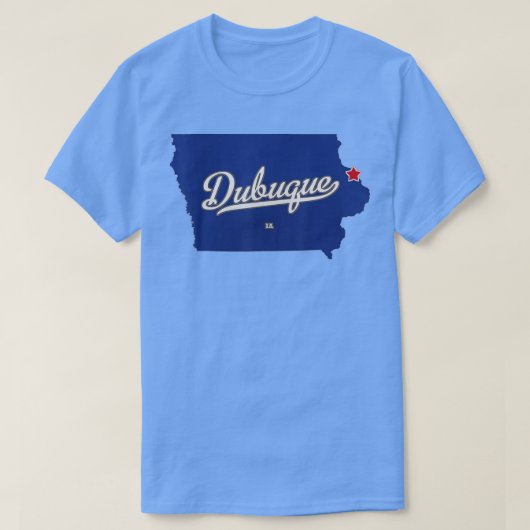 デュブケアイオワIAの地図 Tシャツ (デザイン正面)