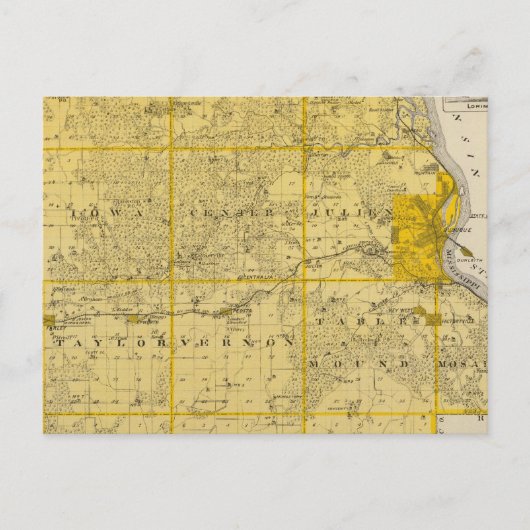 デュブケ郡の地図 ポストカード (正面)