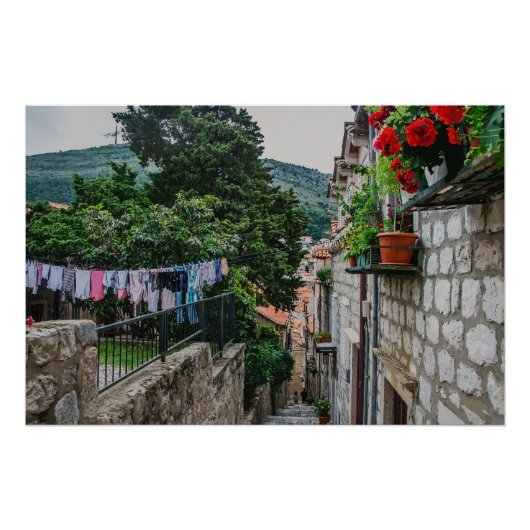 デュブロヴニクのナローストーン通り ポスター (正面)