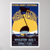 デュページカウンティセンテニアルミュージックフェスティバルWPA ポスター (正面)