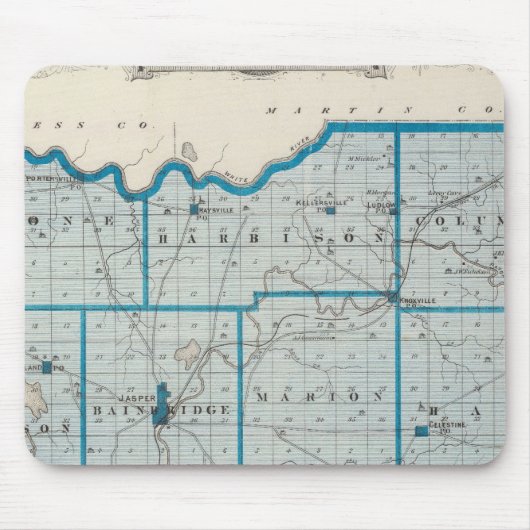デュボイス郡の地図 マウスパッド (正面)