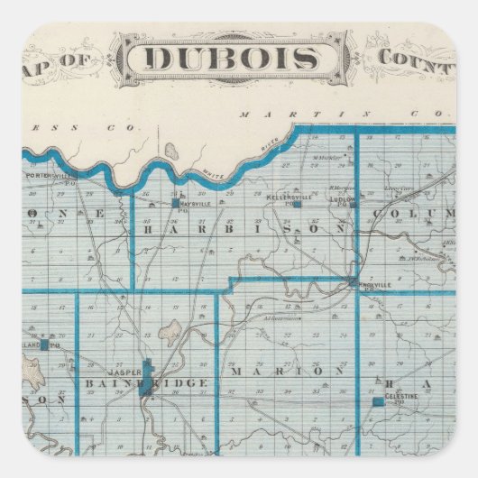 デュボワ郡の地図 スクエアシール (正面)