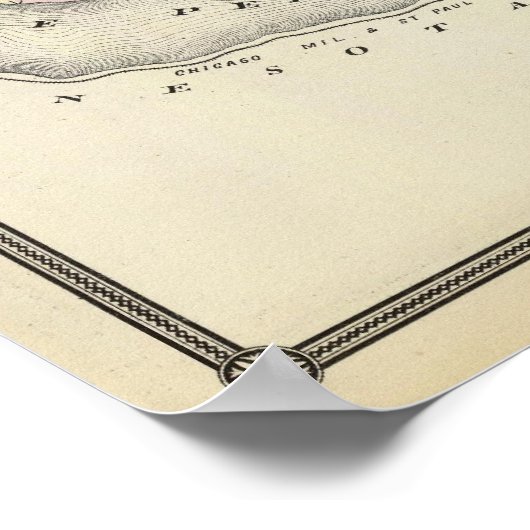 デュランのペピン郡と村の地図 ポスター (角)