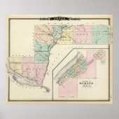 デュランのペピン郡と村の地図 ポスター (正面)