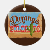 デュランゴコロラド漫画デザートヴィンテージトラベル セラミックオーナメント (裏面)
