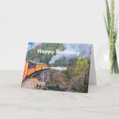 デュランゴ&シルバートン鉄道の機関車が橋上に カード (正面)