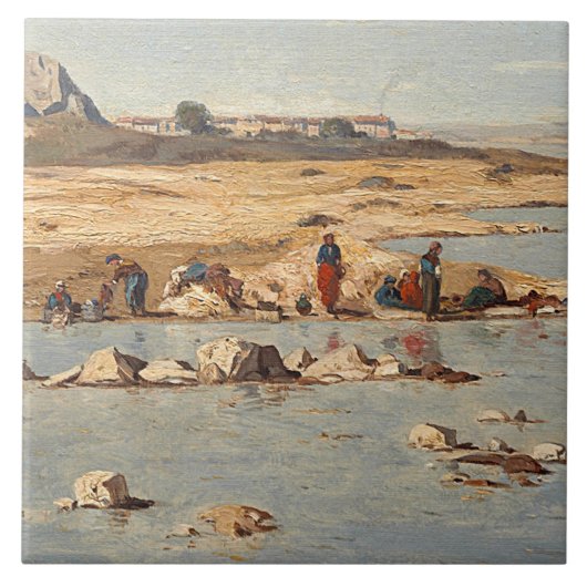 デュランス川1866年の銀行のWasherwomen タイル (正面)