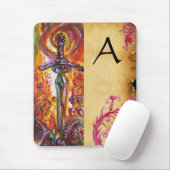 デュレンダル、ロマンチックな剣と天使のモノグラム マウスパッド (マウス)