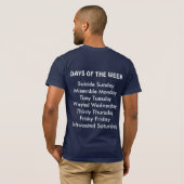 デューイのビーチ-曜日 Tシャツ (裏面フル)