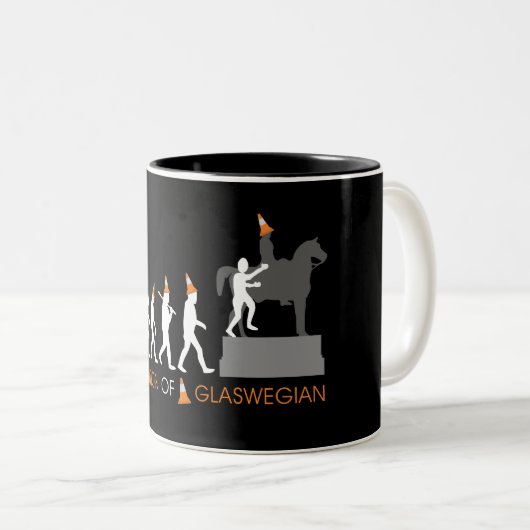 デュークオブウェリントンのグラスゴーの交通円錐帽子 ツートーンマグカップ (正面右)