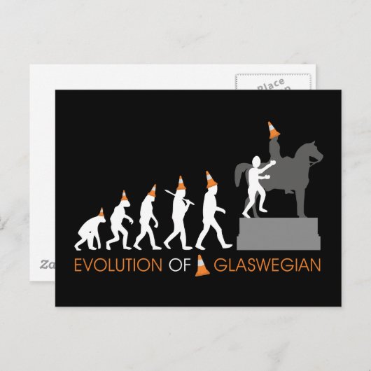 デュークオブウェリントンのグラスゴーの交通円錐帽子 ポストカード (正面/裏面)