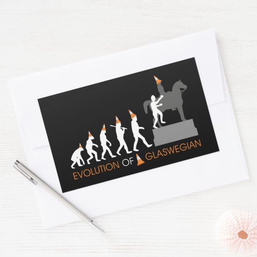 デュークオブウェリントンのグラスゴーの交通円錐帽子 長方形シール (封筒)