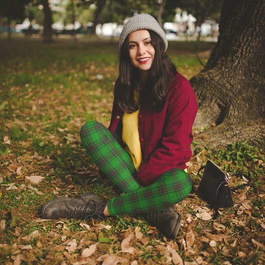 デュークオブファイフェグリーンレッドタータンチェック レギンス