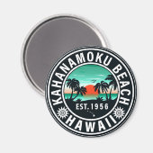 デュークカハナモクビーチハワイレトロサンセットスーベリア マグネット (正面/裏面)